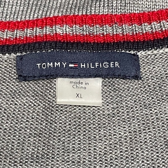 Tommy Hilfiger Embellished Heart Sweater Dress Size Large Gray Red Blue - Picture 7 of 10